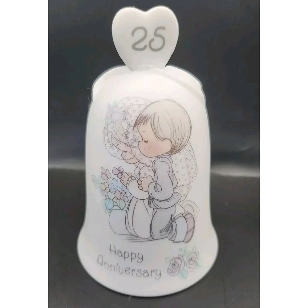 Precious Moments 25th Wedding‎ Anniversary Bell Enesco Fifty Couple Love 1989